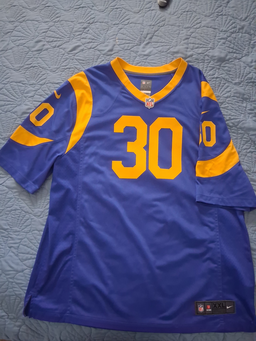 Nike Blue and Gold #30 LA RAMS Gurley NFL Football Jersey